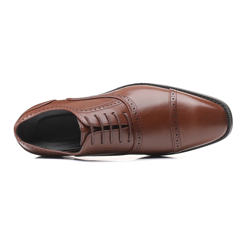 Oxford da uomo in pelle piatta da uomo, scarpe formali da uomo con lacci, scarpe eleganti da uomo