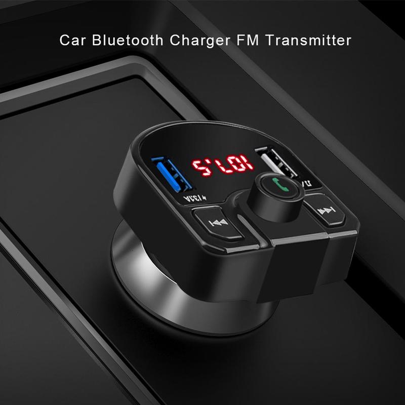 LED FM transmitter 4.1A bluetooth car kit dual USB charger mobile suitable For all phones car S6U0