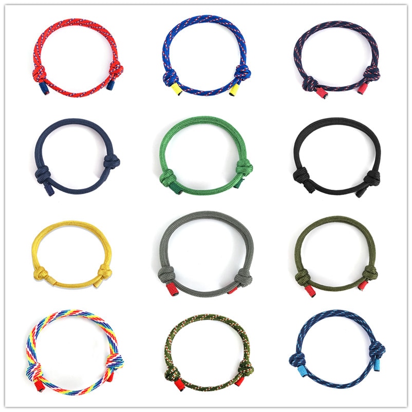 Pulsera ajustable de paracaídas de supervivencia para hombre y mujer, cuerda trenzada de emergencia para deportes al aire libre, de joyería, 1 Uds., 550