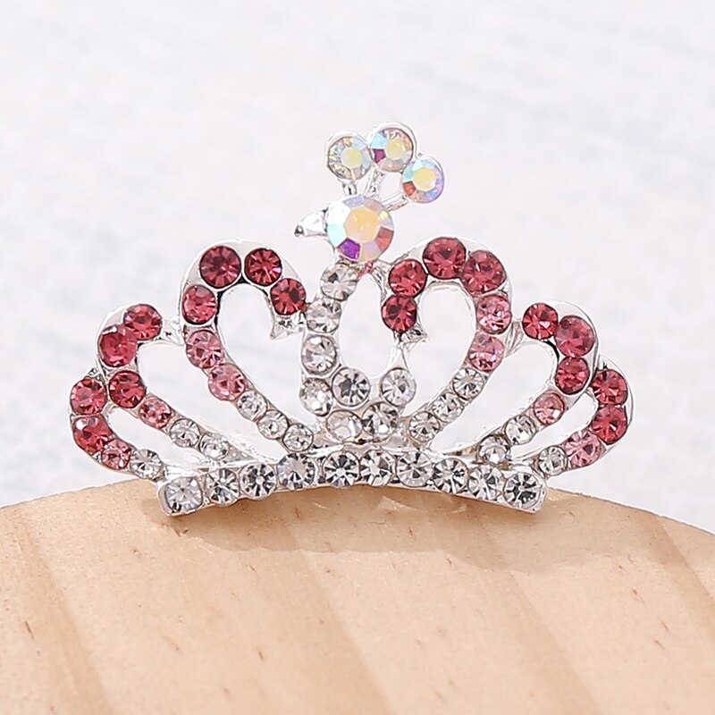 Neue freundlicher Legierung Glänzende Farbe Strass Diademe Krone Prinzessin Haar Zubehör Blume Mädchen Diademe MAEA99