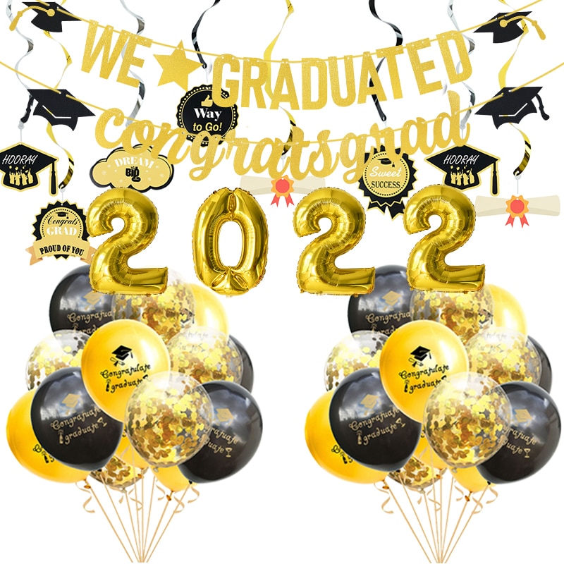 Congrats Grad 2022 Graduation Celebration Party Decorations Congrats Balloon Banner Student Class of 2022 Decor