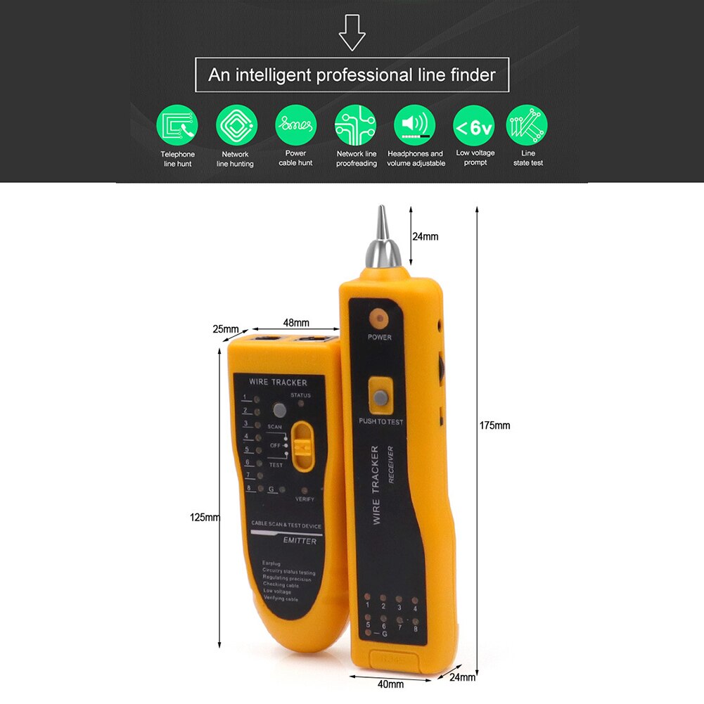Hand-Held Kabel Tracker RJ11 RJ45 Line Finder Kabel Tester Voor Netwerk Lan Ethernet Kabel Collatie Telefoon Telefoon Wire tester