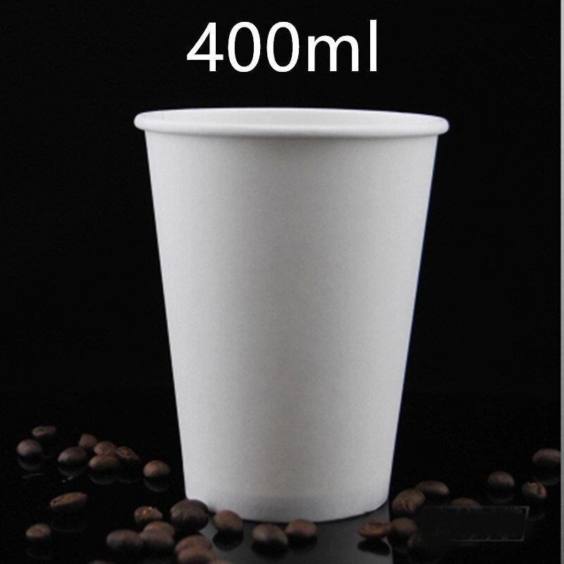 50pcs Net red thick disposable coffee cup drink milk tea paper cups takeaway packaging wtih lid stamping cup holder: 400ml cup