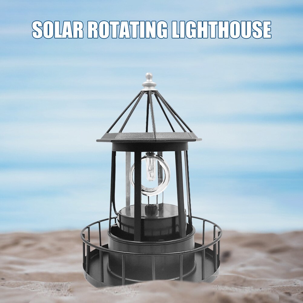 Newest Solar LED Rotating Lighthouse Light Garden Yard Lawn Lamp Lighting Outdoor Home Decor