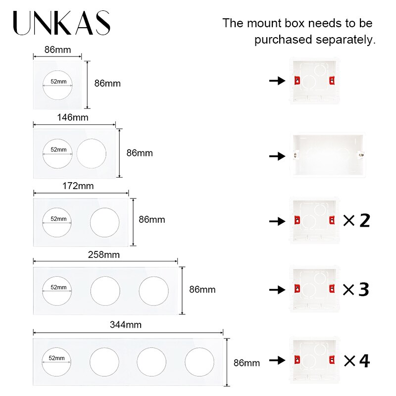 UNKAS DIY Modules Matching TV Connector Port RJ12 Telephone Jack For Wall Power 16A Socket Free Combination Outlet