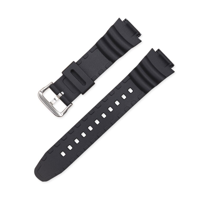 For casio Watches Watchband Silicone Rubber Bands casio AE-1200 W-S200H Replace Electronic Wristwatch Band Sports Watch Straps: Black1silver buckle