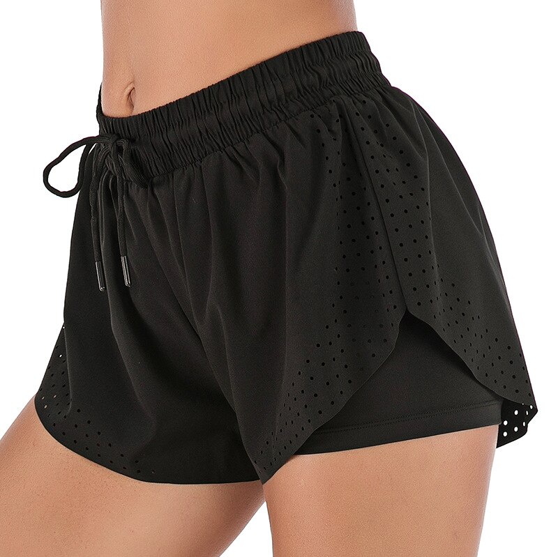 Sport Fitness Vrouwen Casual Broek Breed En Flatteus Slim Fit Shorts: Black / XXL