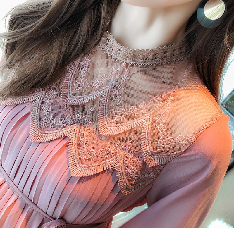 Chiffon Dresses Maternity Clothes For Pregnant Women Long Sleeve Pleated Dresses Pregnancy Maternity Dress Spring