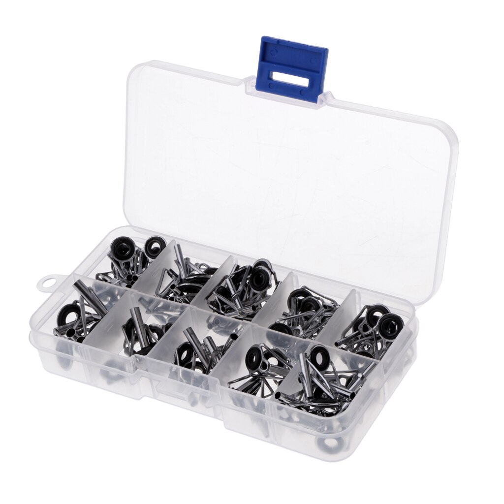 Kit de réparation de canne à pêche, 80 pièces, œillets en céramique lisse, pièces de rechange, accessoires de ligne