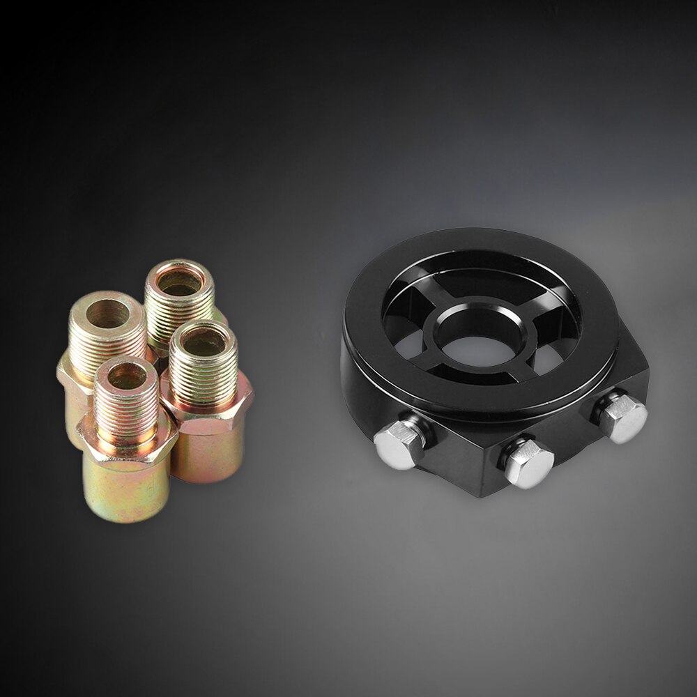 Universal Oil Filter Temperature Pressure Gauge Sensor Adapter Sandwich Plate Oil Pressure Gauge Adapter