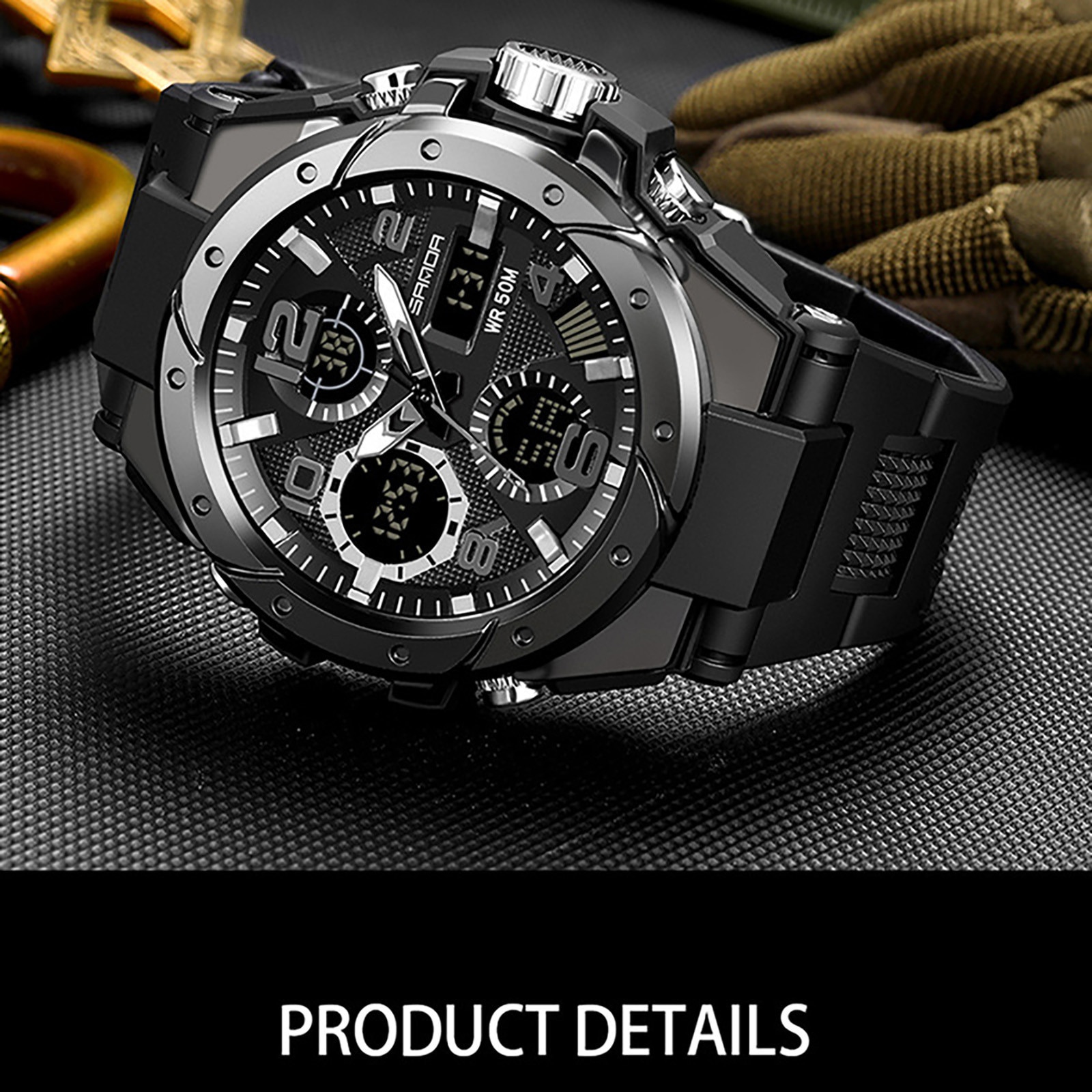 Mode Sport Heren Horloge Serie Creatieve Multifunctionele Dual Beweging Led Digitaal Horloge Relogios Masculinos Militar