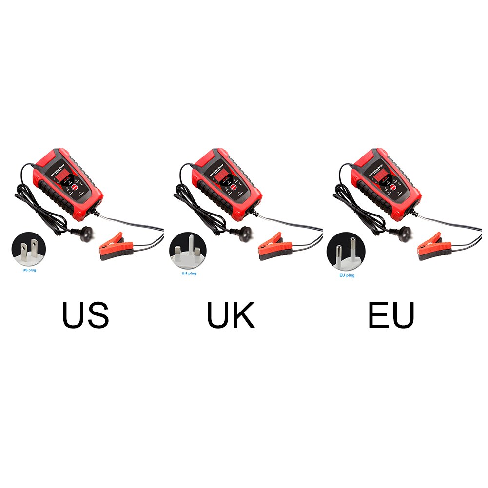 Automotive Smart Portable Lawn Mower Maintainer Motorcycle Accessory Multifunctional 6V 12V Digital Display Car Battery Charger