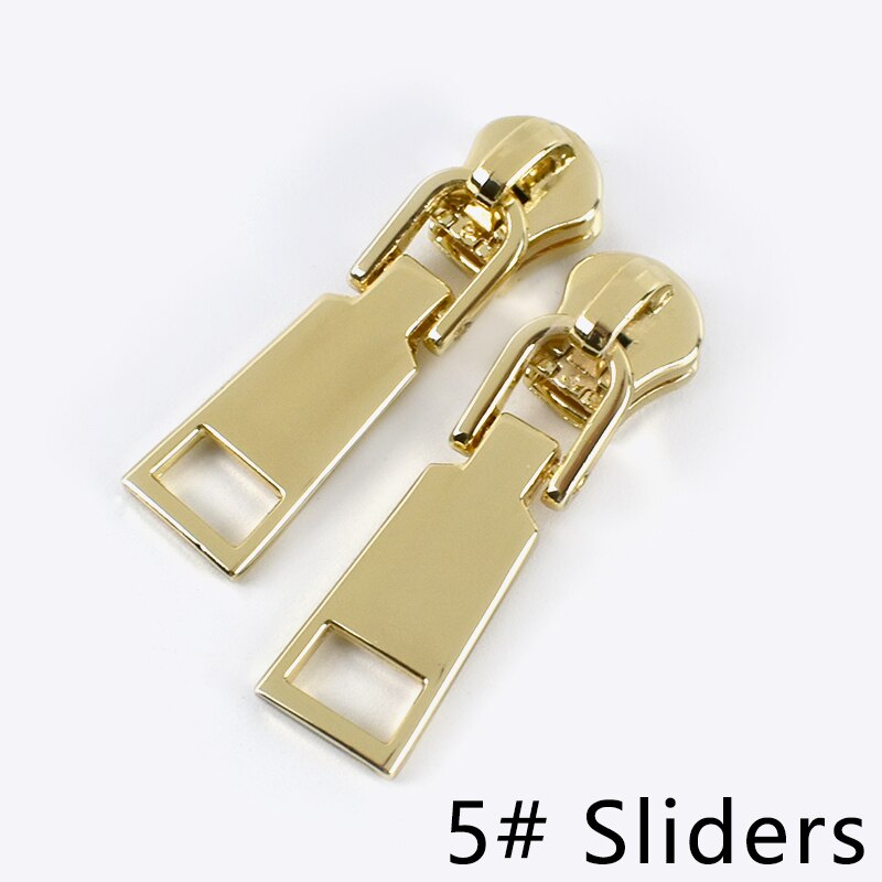 Meetee-deslizadores de cremallera para chaquetas con cremallera de Metal, Kit de reparación de cremalleras con cabeza extractora, accesorio de costura, 20 piezas, 3 #5 #: LightGold-No5