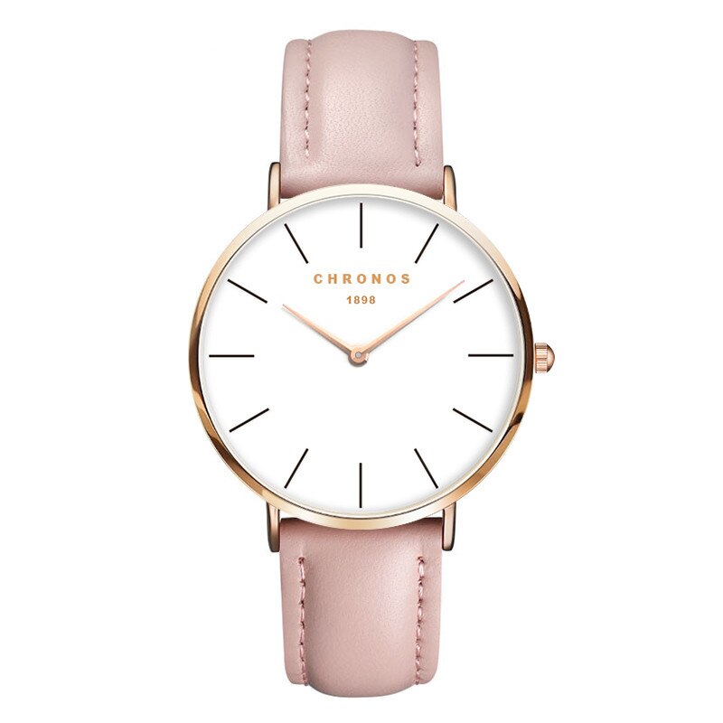 CHRONOS 1898 unisexe montres de luxe en or Rose femmes montres Quartz montre-bracelet horloge hommes Relogio Masculino