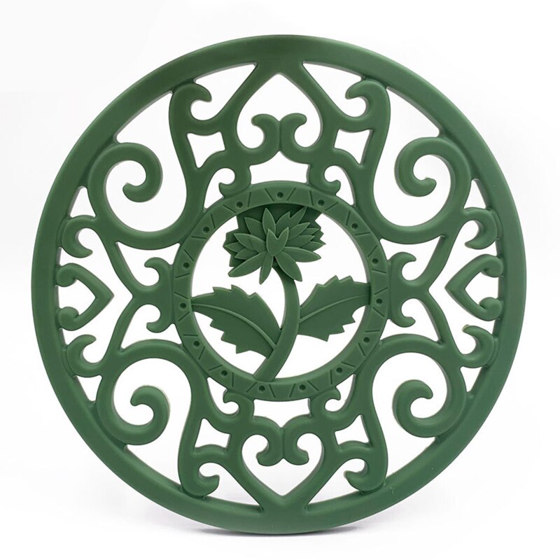 Exquisite Cast Iron Teapot Trivets Teapot Holder Chrysanthemum Pattern Pot Mat Kitchen Teaware Tea Ceremony Accessories: Green