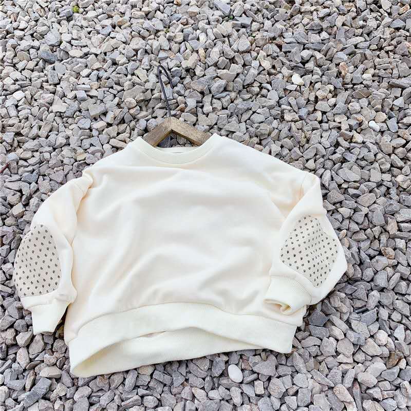 Kinderen Herfst Producten Meisjes Koreaanse Versie Herfst Patch Lange Mouwen Trui: Beige / 110cm