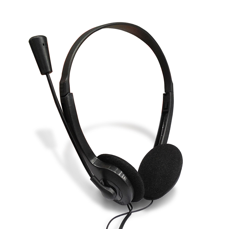 3.5mm Wired Stereo Headset Noise Cancelling Earphone with Microphone Adjustable Headband for Computer Laptop Desktop