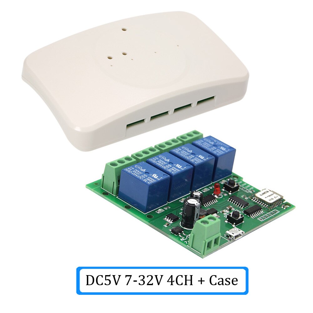DC5V 12V 24V 32V Wifi Switch Wireless Relay Module Smart Home Automation for Access Control Systemr Inching/Self-Locking: DC 5V 7-32V 4CH Case