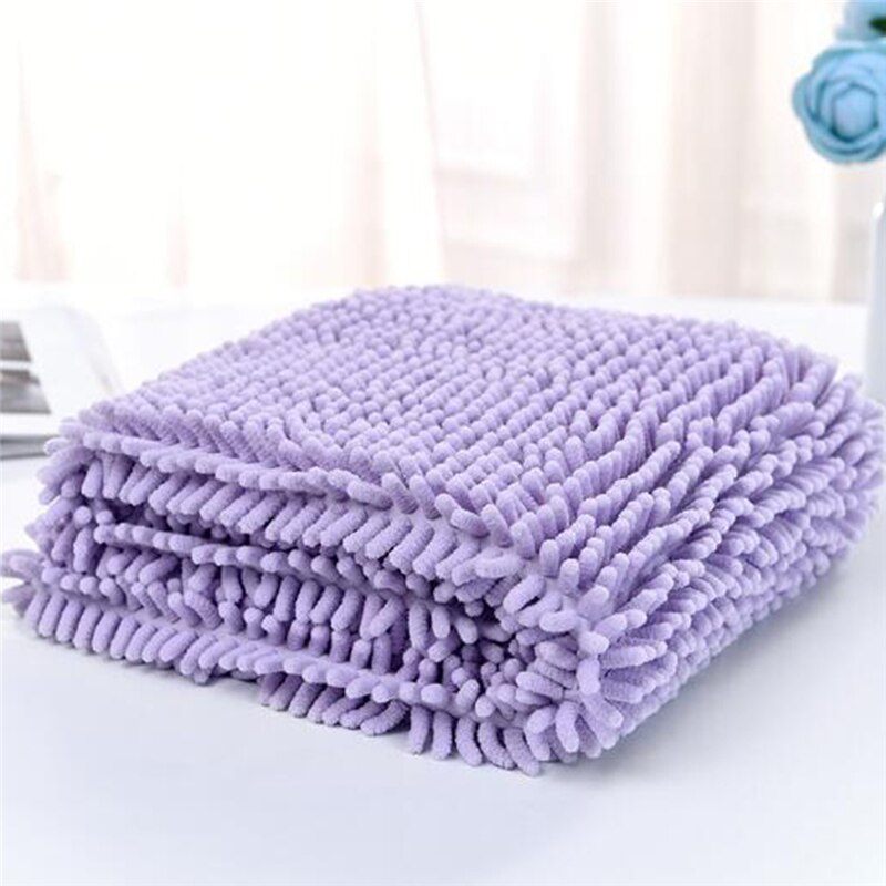 Fiber Pet Bath Towel Strong Water Absorption Bathrobe For Dog Cat Soft Grooming Quick-Drying Multipurpose Cleaning Tool Supplies: Purple / 35x60cm