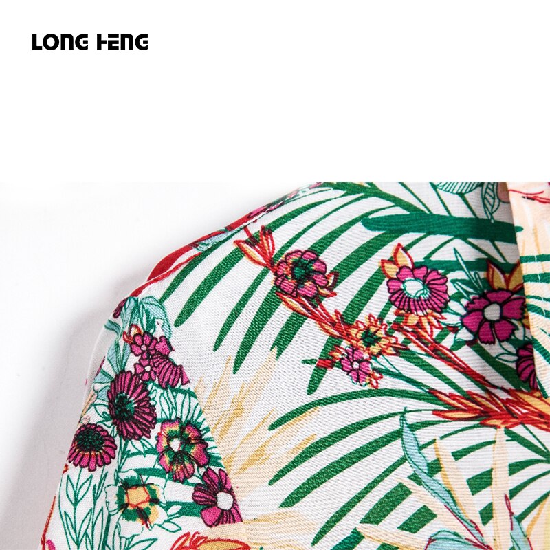 LONGHENG Summer Short Sleeve shirt Mens Casual Flower Beach Hawaiian Shirts slim fit Floral Shirts Men Plus