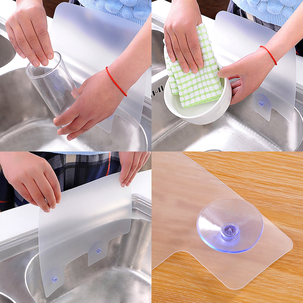 Water Splash Guard Sucker Splash Water Anti-water Baffle Pool Board Sink Shelf Washing Dish Vegetable Board Kitchen Gadgets