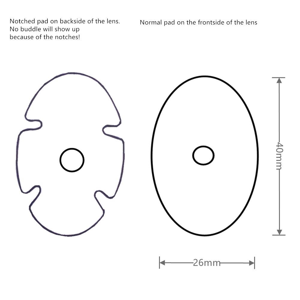 Tampon antidérapant pour lentilles hydrophobes, Film antidérapant, A02, 40x26mm
