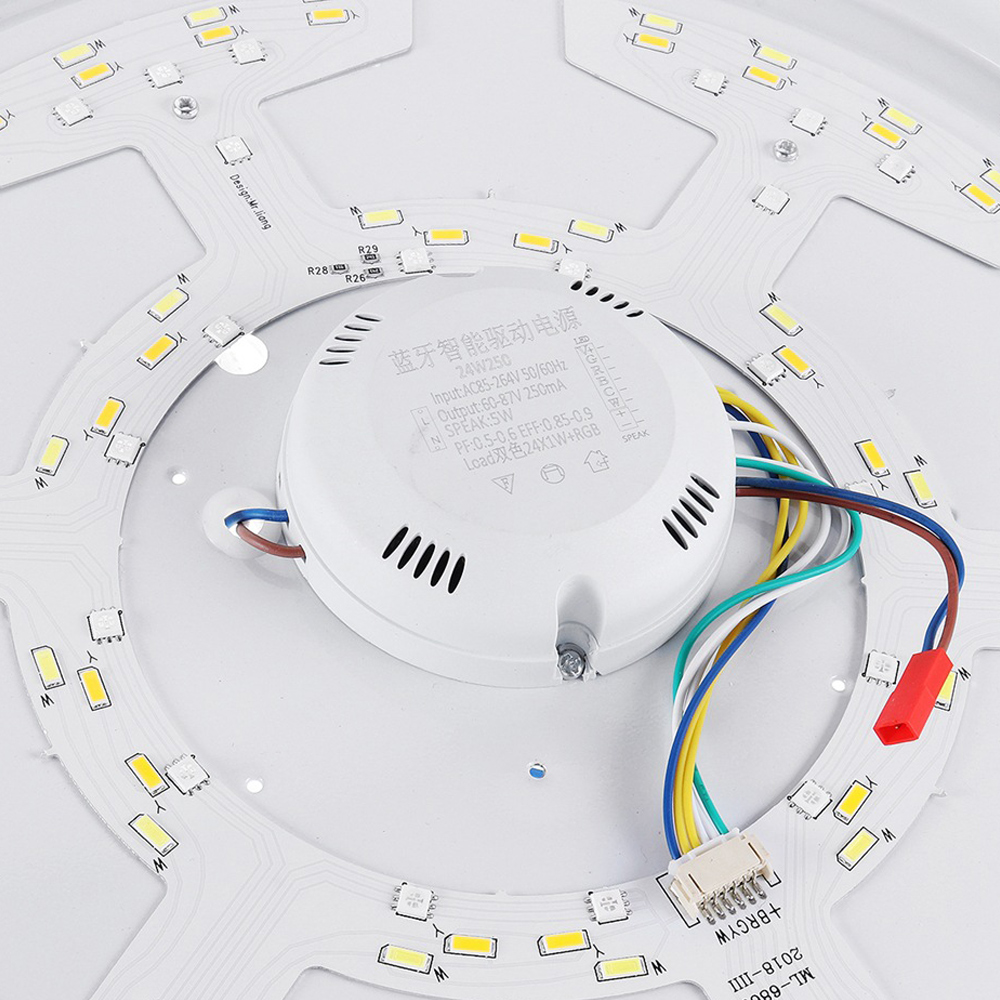 Music Led Ceiling Light Lamp Starry RGB Flush Mount Round Starlight Music With Bluetooth Speaker Dimmable Color Changing Light