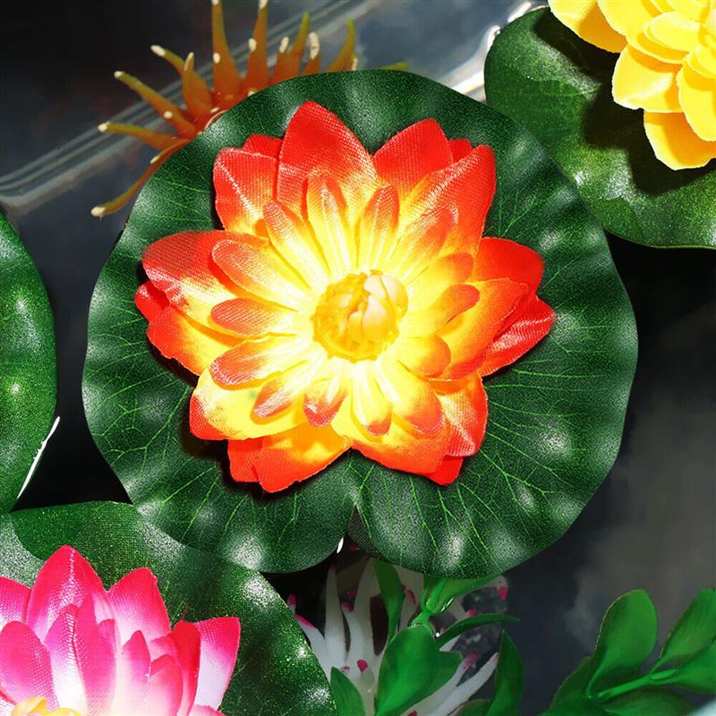 10pcs Artificial Lotus Leaf Floating Lotus Leaves Pool Decoration Water Decorative Aquarium Fish Pond Scenery Lotus Leaves