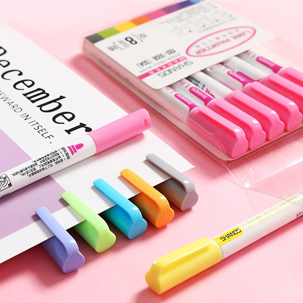 8 Colors/Set Card Writing Drawing Pens Double Line... – Vicedeal