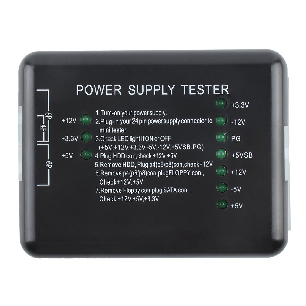 Netzteil Tester Checker LED 20/24 Pin für ATX netzteil SATA HDD Tester Checker Meter Mess für PC Compute ONLENY