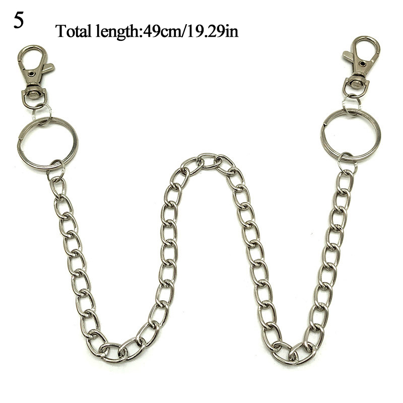 Rock Punk crochet pantalon pantalon taille lien ceinture chaîne métal portefeuille argent chaîne hommes et femmes taille bijoux: 5