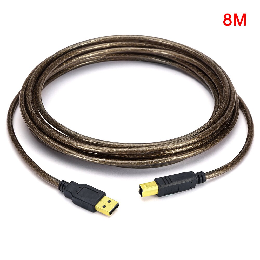 Extension Printer Kabel Usb 2.0 A Male Naar B Male Computer Wire Cable Cord Converter Connector Lijn Voor pc Laptop SMR88: 8m