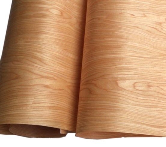 Length: 2.5Meters Thickness:0.25mm Width: 60cm Technology Cherry Pattern Veneer Cabinet Doors Veneer (back non woven fabric)