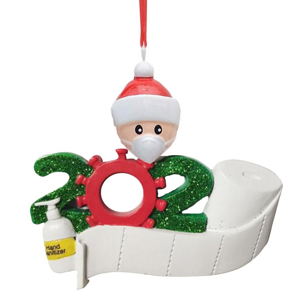 Diy Name Greetings Mask Snowman Christmas Tree Hanging Pendant Christmas Ornament Decorations: 1PC white