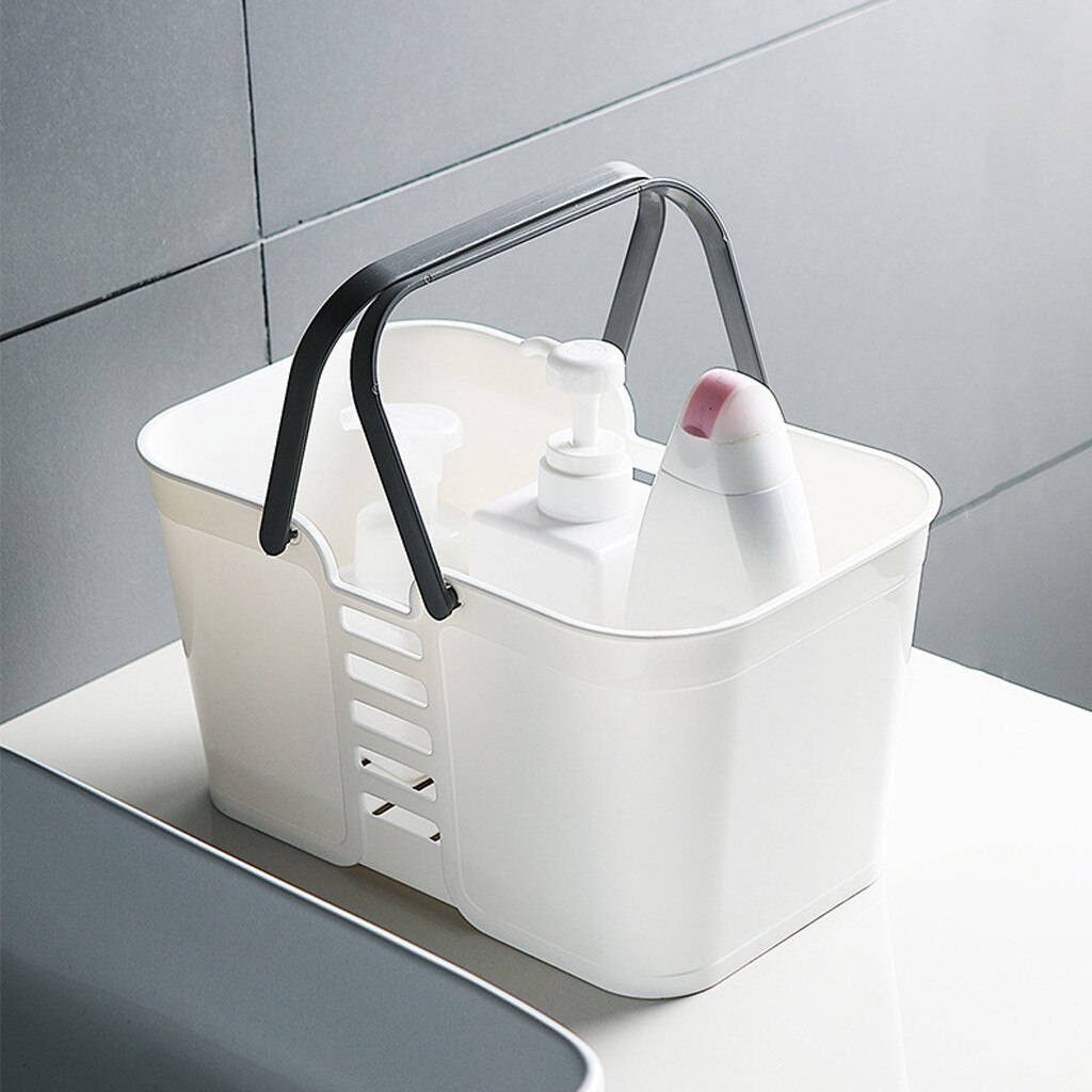 Portable Bath Laundry Basket Bathroom Toiletries Storage Box Holder Organizer Plastic shower basket bathroom storage FD