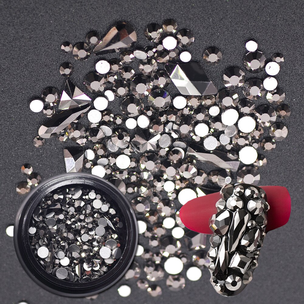 York Storm Gebroken Glas Steentjes Voor Nagels Gems Nail Art Rhinestones Mix Rhinestone 3D Nail Art Decoraties Stones Nail