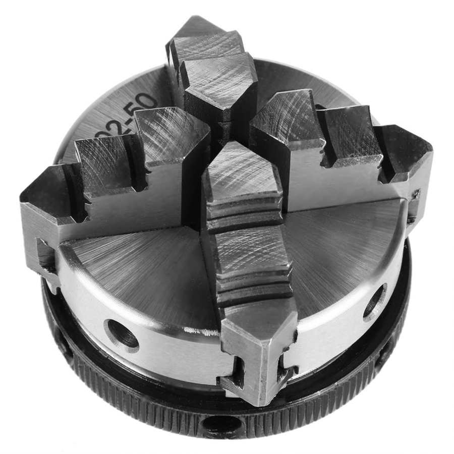 Lathe Chuck 1 96inch K02-50 4-jaw Reversible Wood Turning Self-Centering Thread Mount Lathe Manual Lathe Chuck K02-50