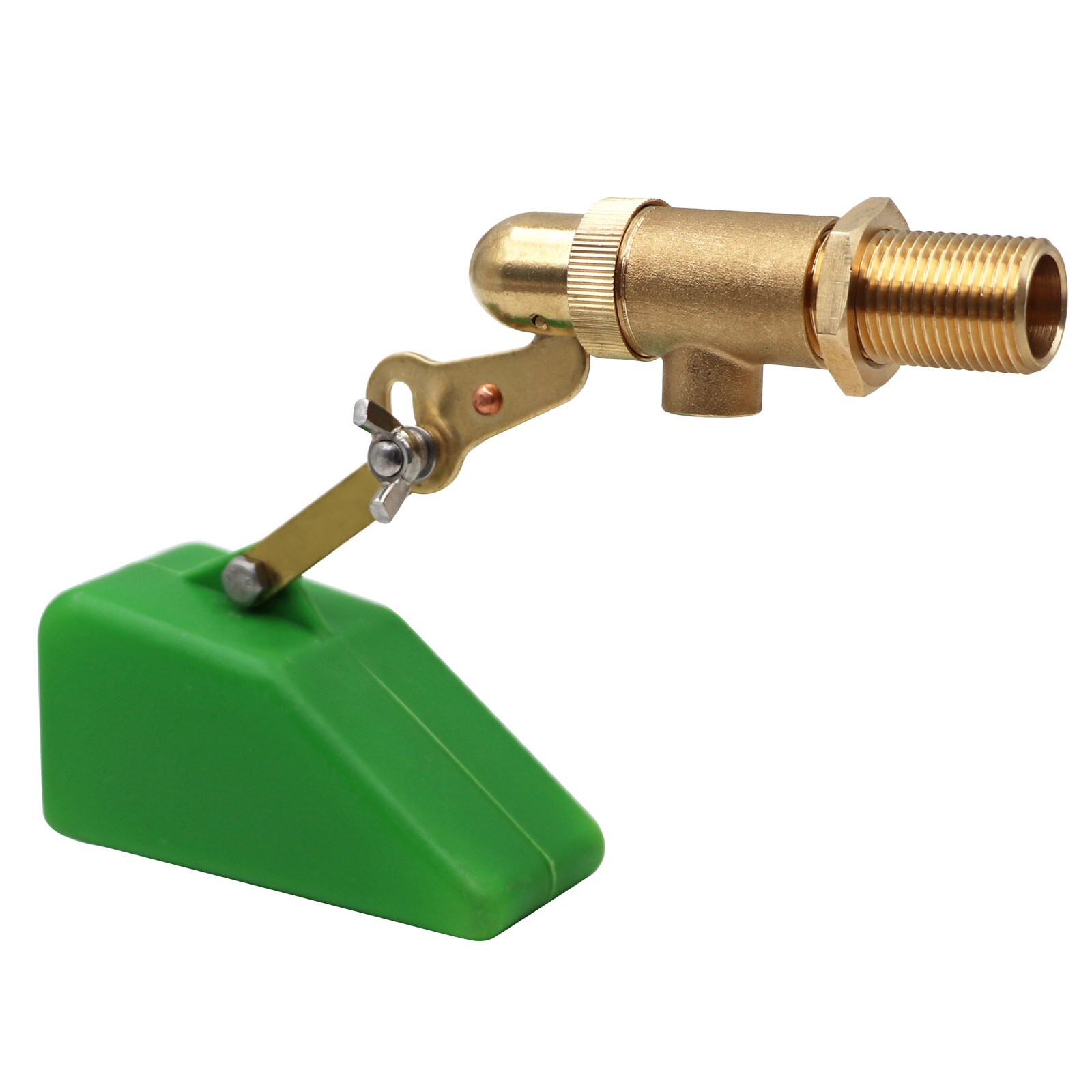 1/2 Inch Brass Valve with Plastic Float Water Float Valve with Adjustable Arm Automatic Fill Float Ball Valve for Water Tank