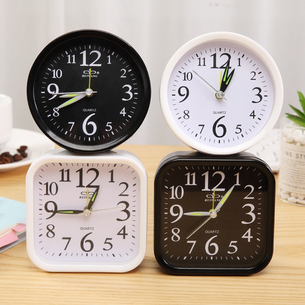 Alarm Clock Bedroom Bedside Clock Desktop Clocks Table Battery Analogue Clocks Analog Alarm Snooze Home Decoration