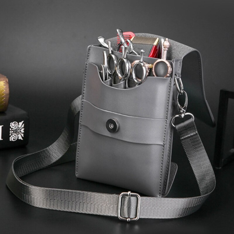 Trousse de coiffure de barbier pochette équipement de coiffure ceinture sac coupe de cheveux en cuir 20CA