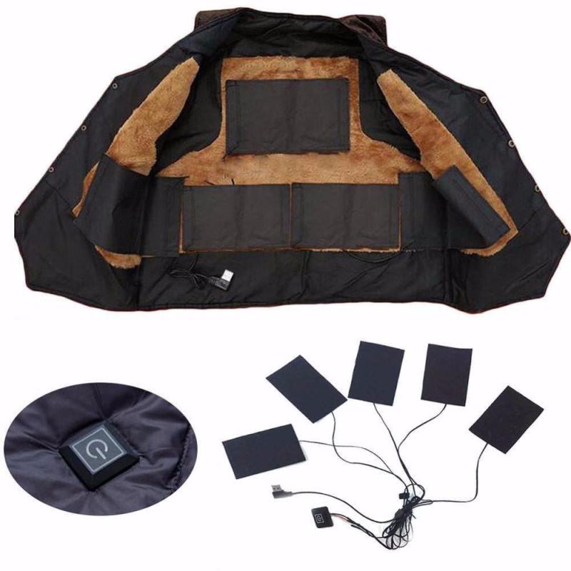 5 in 1 USB Clothes Heater Pad With 3 Gear Adjustable Temperature, Electric Heating Sheet Heating Warmer Pad For Vest Jacket