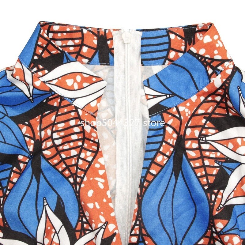 Dashiki-vestidos africanos con estampado para mujer, vestido de Ankara con manga con volantes, trajes de para mujer, ropa europea, bata Boubou