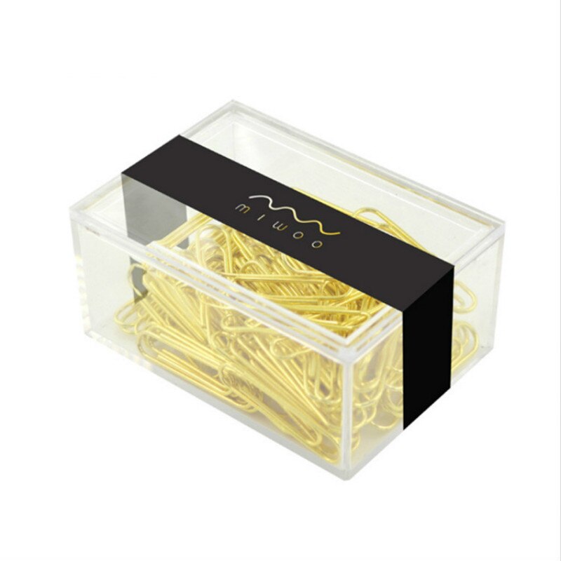 50Mm Gold Clip Transparant Boxed Paperclip Metalen Pin Goud Kleur Paperclips