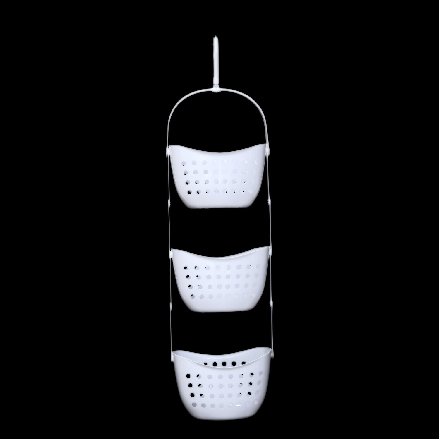 ELEG-3 Tier Plastic Basket Shower Caddy Hanging Rack Tidy Shelf Organiser Storage,White