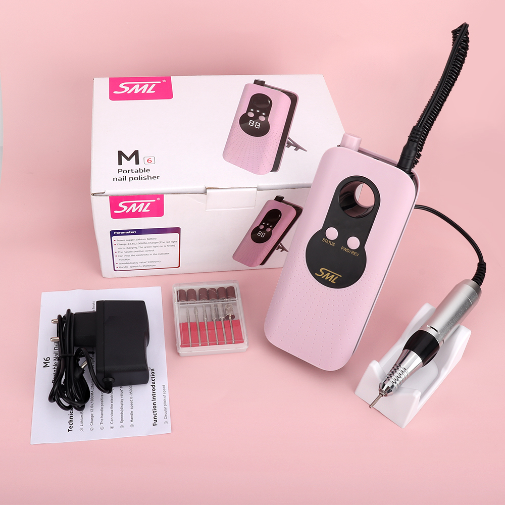 Professionelle 35000rpm Nagel Bohrer Maschine Wiederaufladbare Tragbare Manikübetreffend Pedikübetreffend Bohrer einstellen Gel Häutchen Entferner mit Bohrer