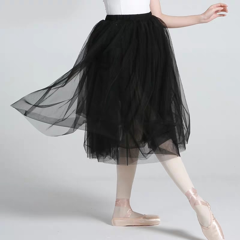 70CM Professionelle Erwachsene Ballerina Ballett Tutus Weiß Schwarz Rosa verrotten Gittergewebe Spitze Lange Ballettröckchen Elastische Taille Frauen Tüll Ball Felsen