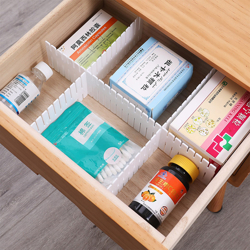 2/4Pcs DIY Adjustable Storage Partition Board Plastic Drawer Divider Free Combination Partition Board Space-saving Division Tool