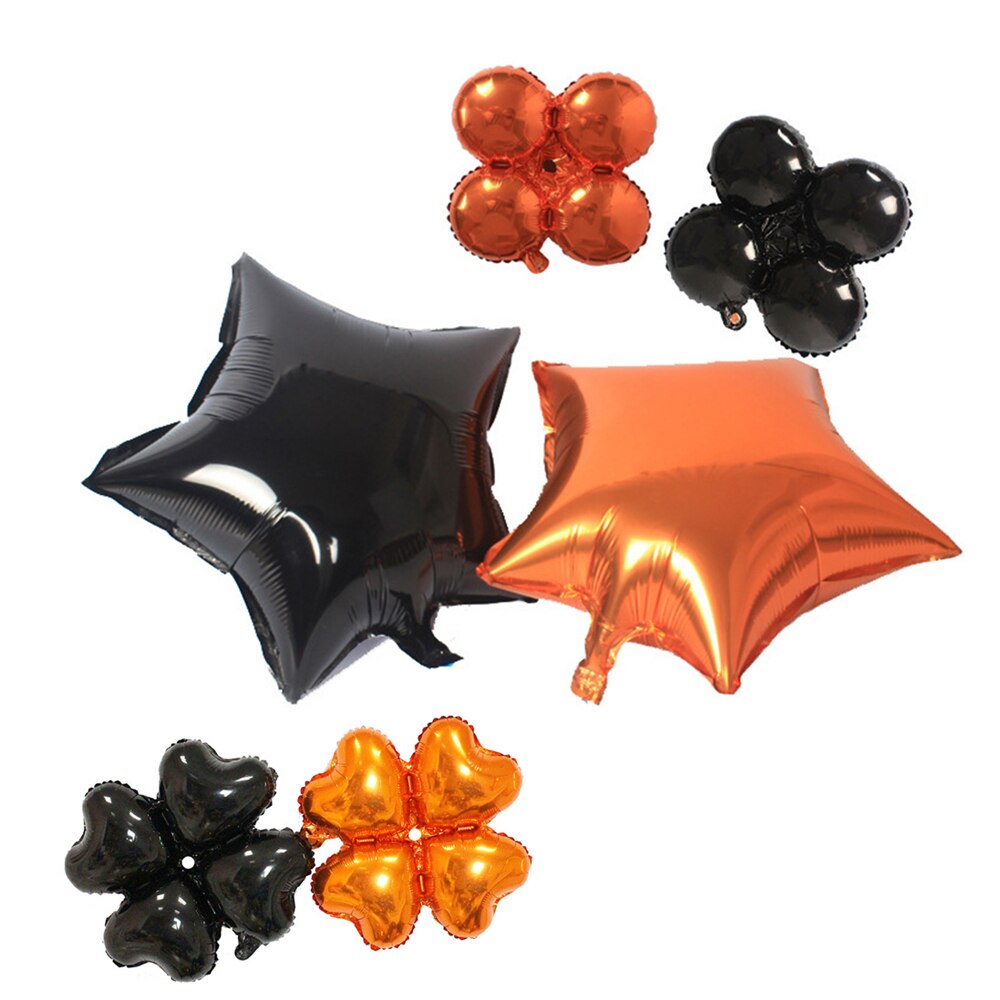 50 stuks Halloween Klavertje Vier Hart Ster Ballonnen Halloween Decoraties Folie Helium Ballon Opblaasbare Speelgoed Feestartikelen