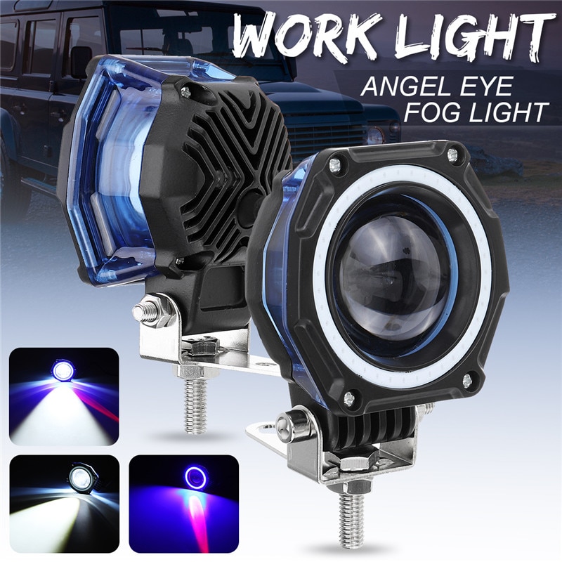 3Inch 20W 12/24V Waterdichte Ronde Led Angel Eyes Licht Bar Spot Light Motorcycle Offroad Auto boot Led Verlichting 1800LM