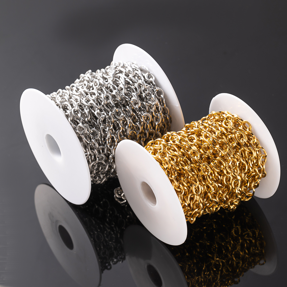 Pulseras de cadena de Cable de acero inoxidable de 1 metro para collares hechos a mano DIY, suministros de joyería, accesorios, componentes artesanales